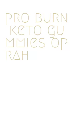 pro burn keto gummies oprah