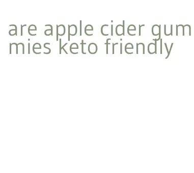 are apple cider gummies keto friendly