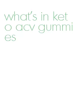 what's in keto acv gummies