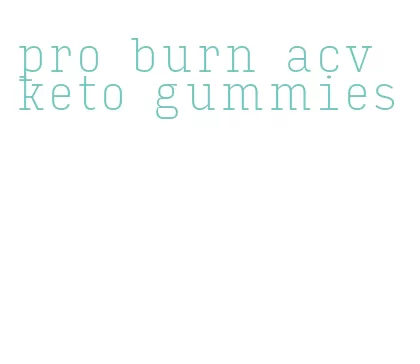 pro burn acv keto gummies