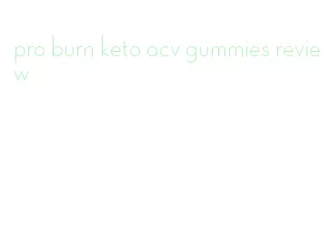 pro burn keto acv gummies review