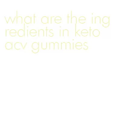 what are the ingredients in keto acv gummies