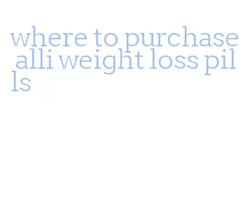 where to purchase alli weight loss pills