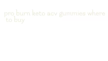 pro burn keto acv gummies where to buy