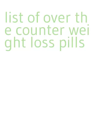 list of over the counter weight loss pills