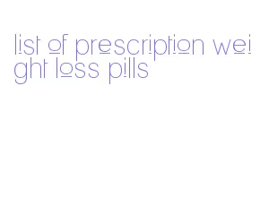 list of prescription weight loss pills