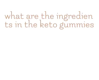 what are the ingredients in the keto gummies
